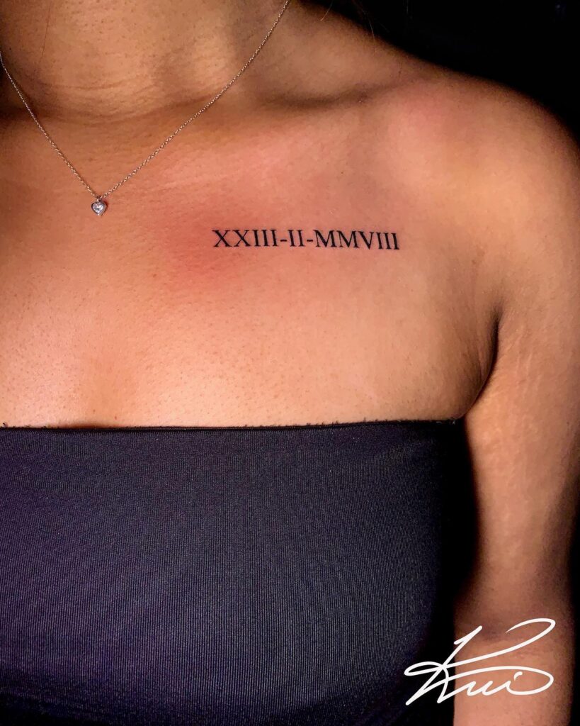Paw Print and Roman Numerals Tattoo roman numerals tattoos tattoo