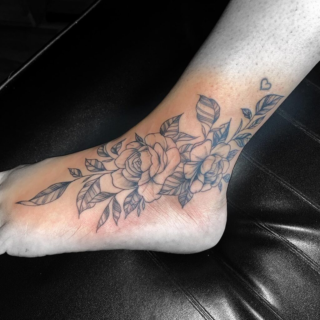 Realistic Blue Butterfly Foot Tattoo