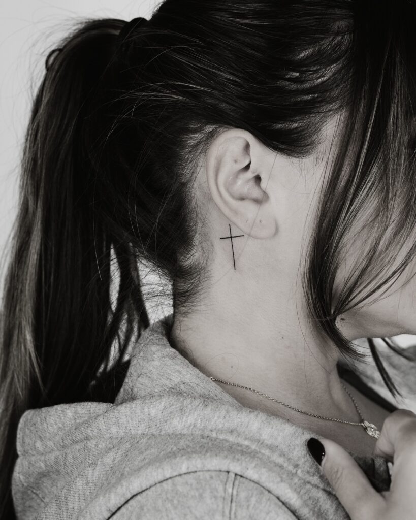 Ultra thin micro cross behind the ear