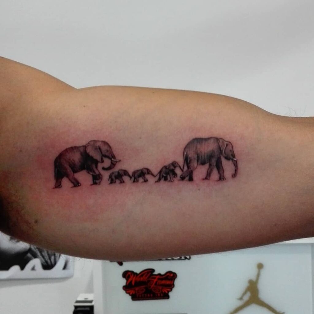Elephant Family Arm Band Tattoo elephant family tattoo ideas tattoo