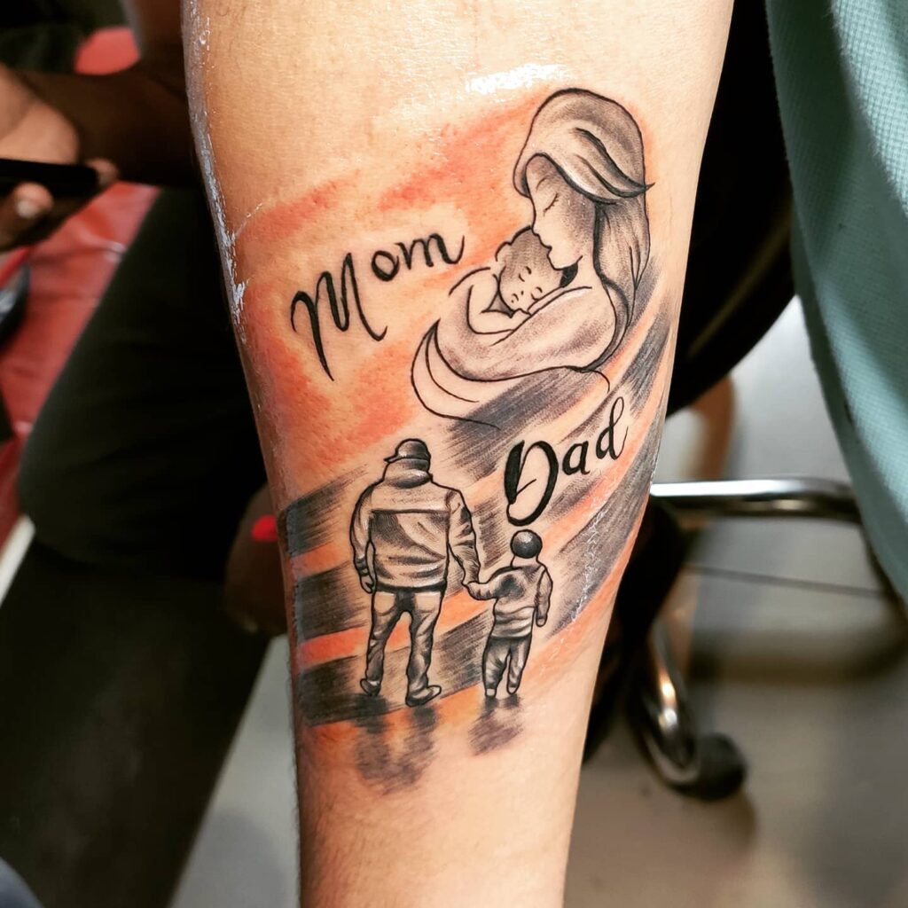 Emotional Mom Dad Tattoo with Family Moments mom dad tattoos tattoo