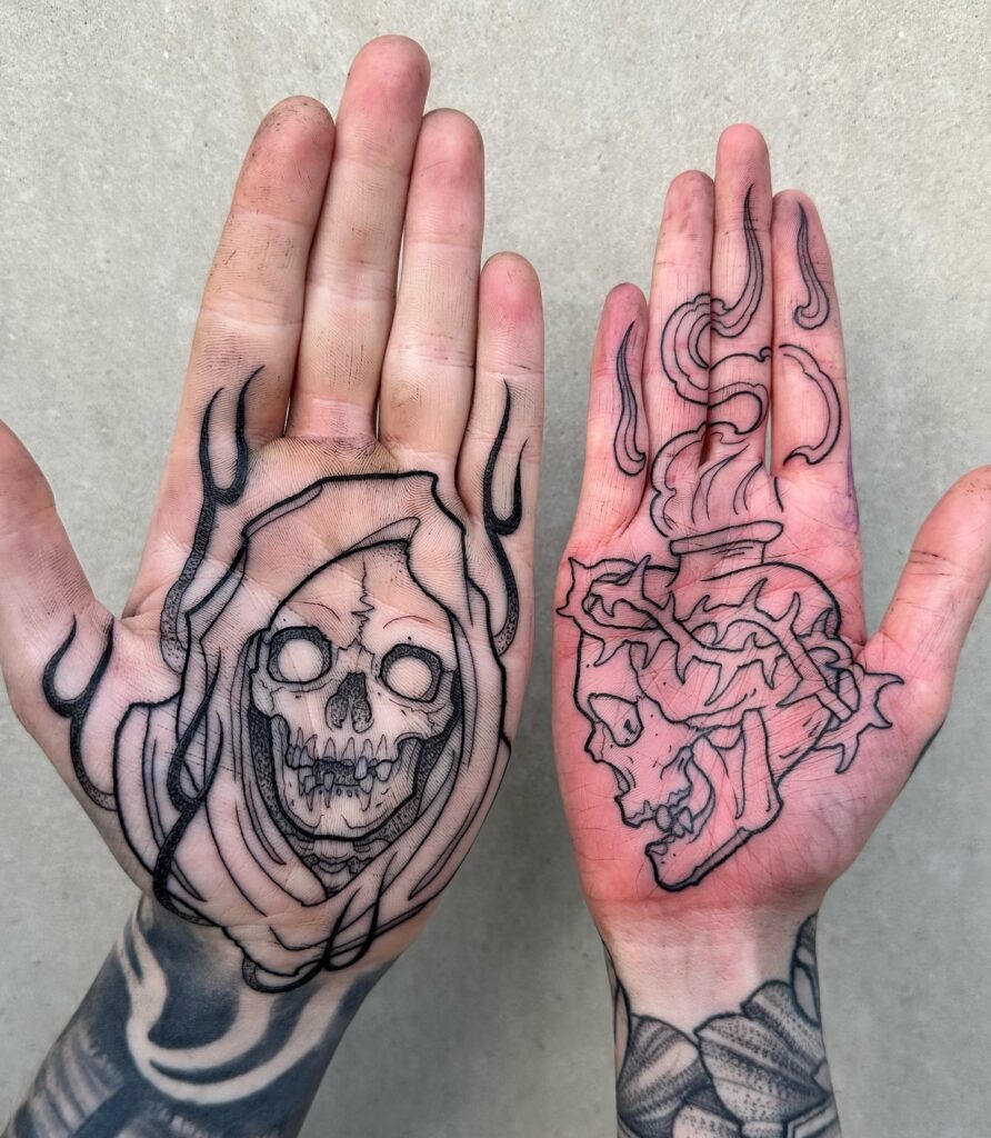 Eternal Struggle Skull Tattoo hand tattoo ideas for guys tattoo