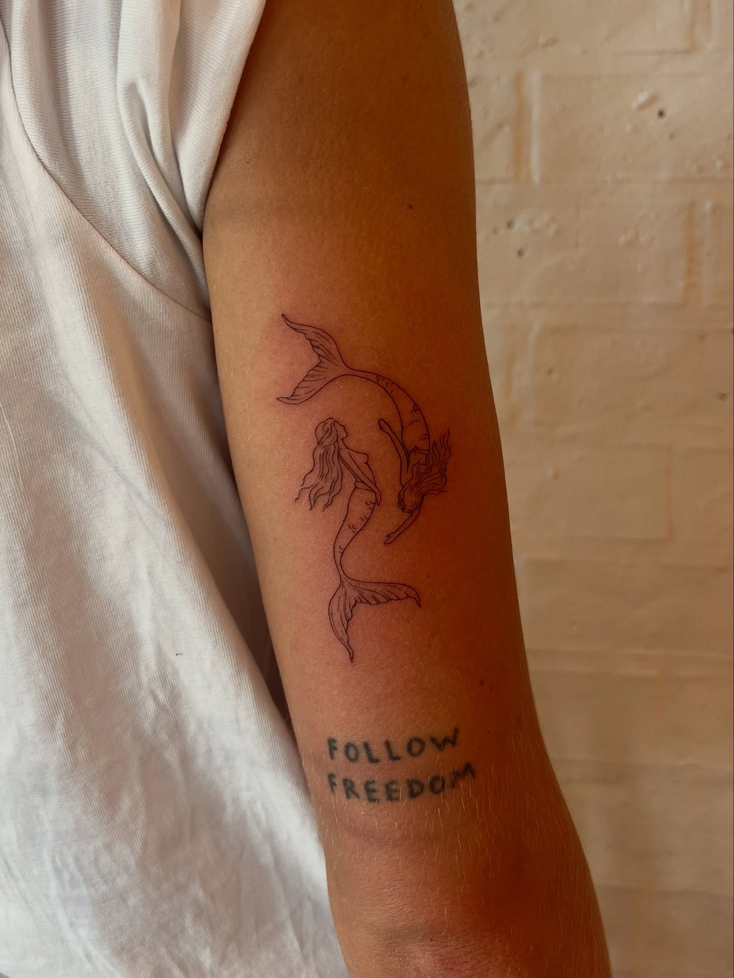 Ethereal Mermaid Drifting with the Tides ocean tattoo