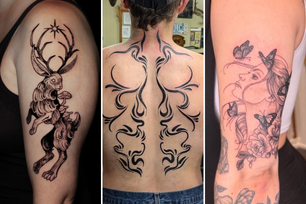 Aesthetic ethereal tattoos and delicate ink ideas collage