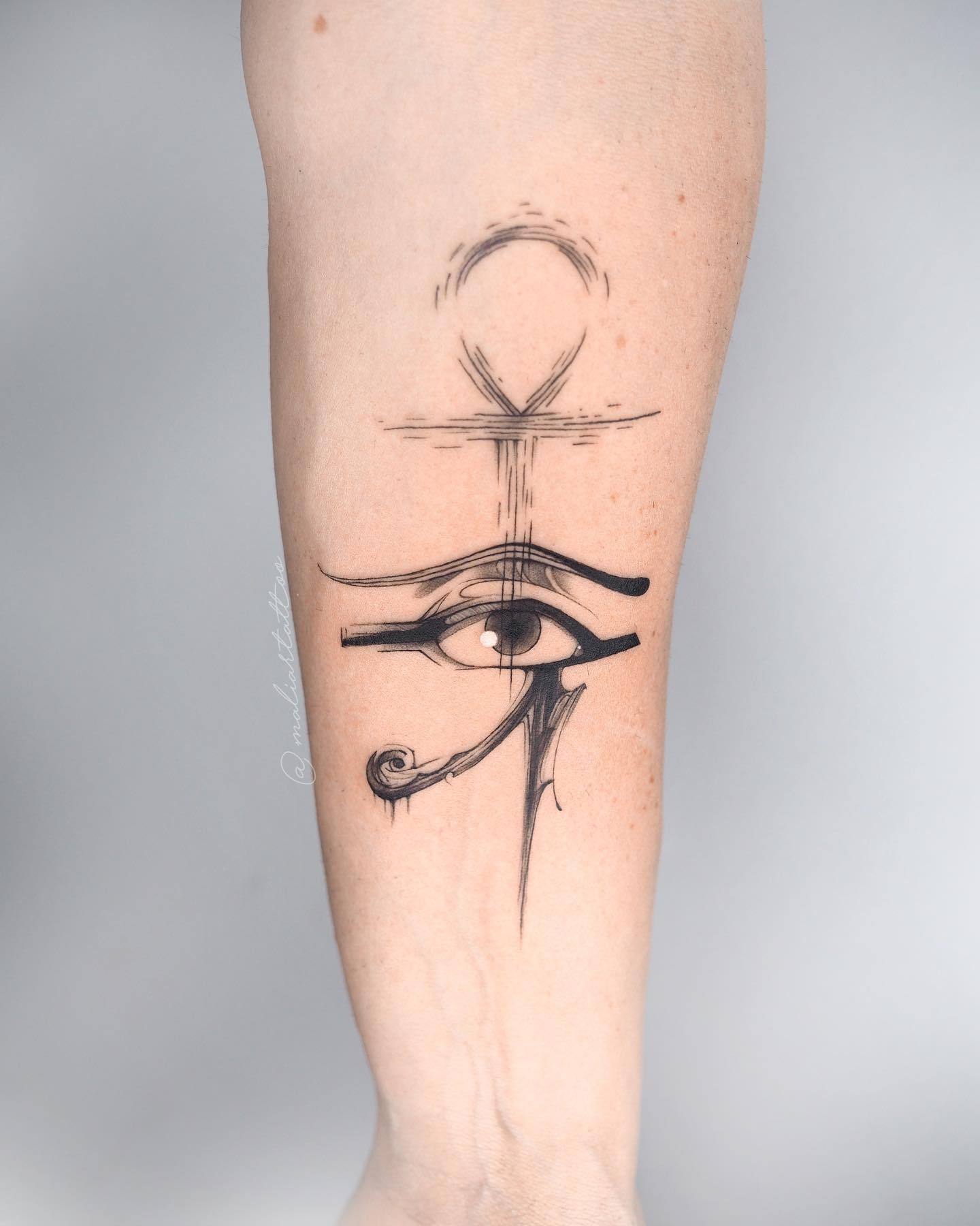 Ankh And Eye Of Horus Tattoo