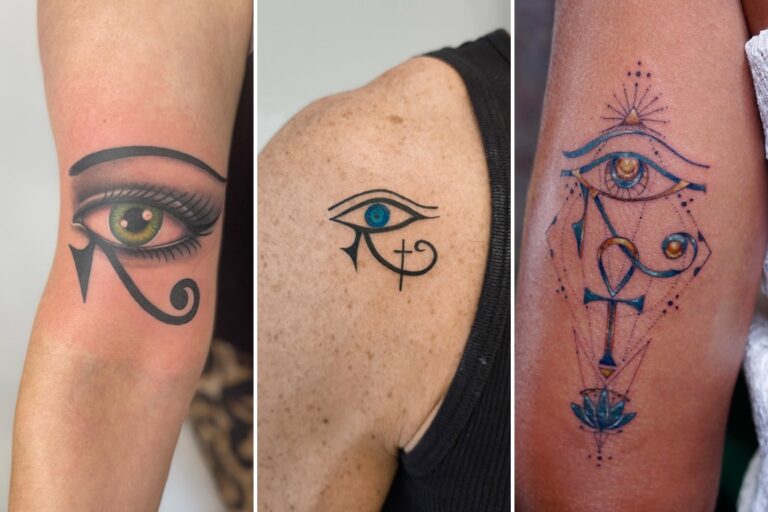 Aesthetic eye of horus tattoos and delicate ink ideas collage