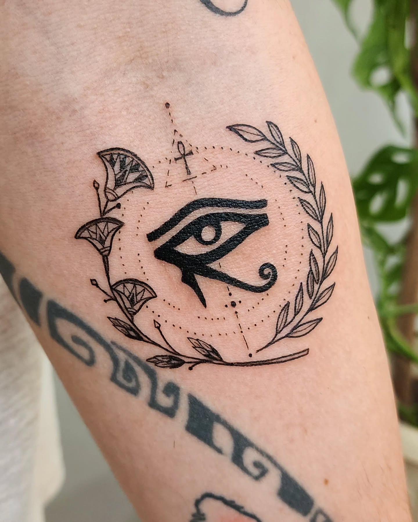 Floral Eye Of Horus Tattoo