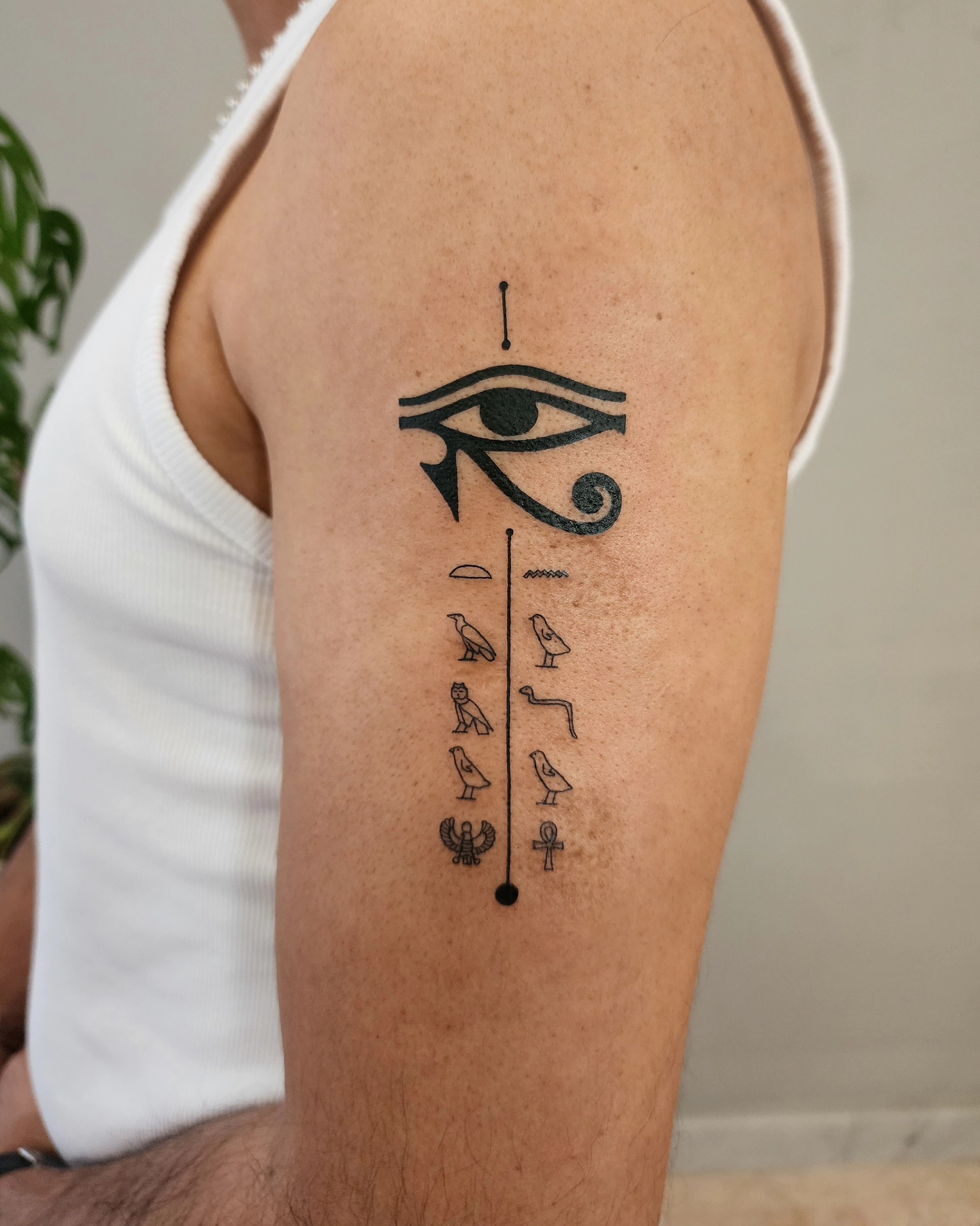 Hieroglyphic Eye Of Horus Arm Tattoo