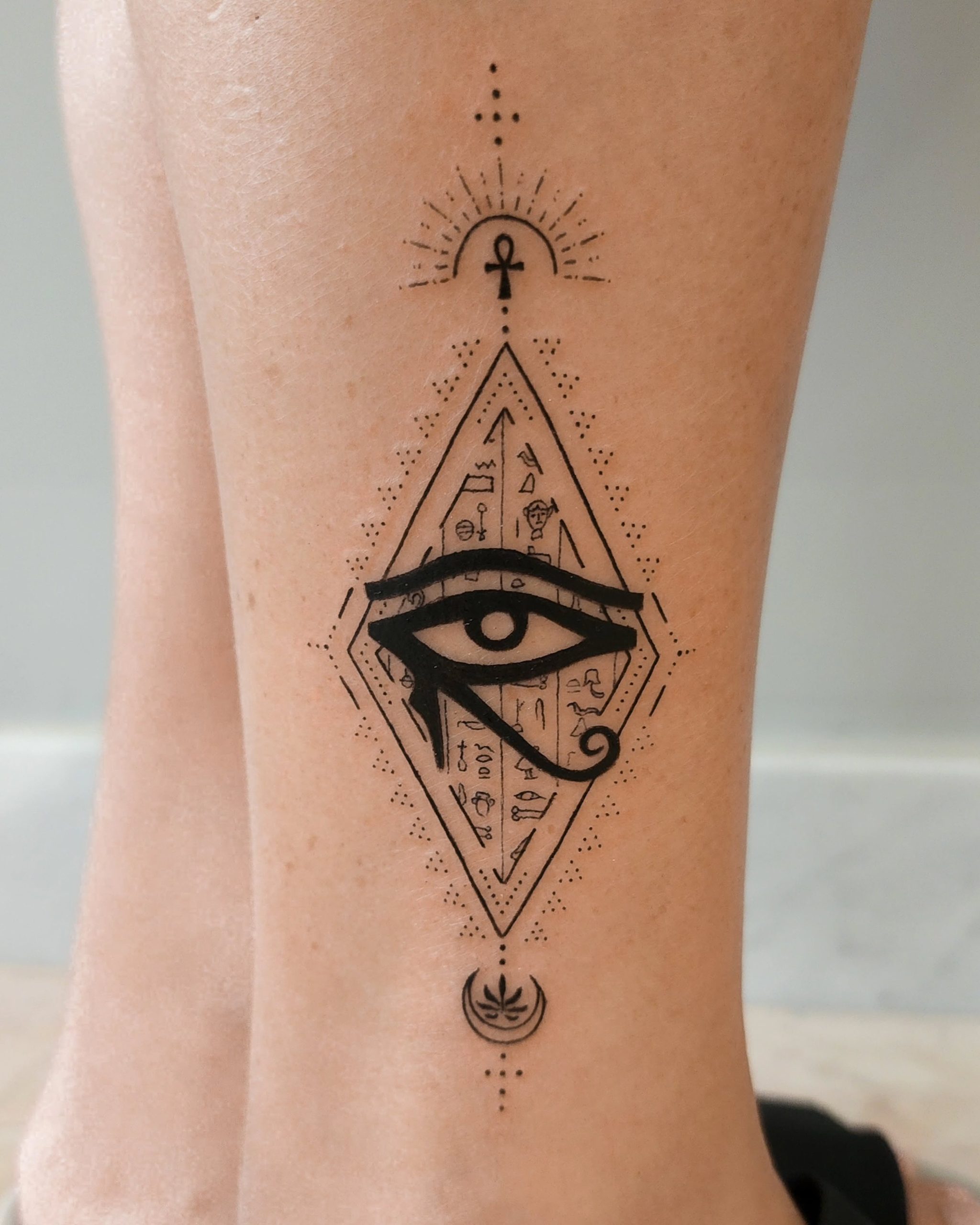 Hieroglyphic Eye Of Horus Tattoo