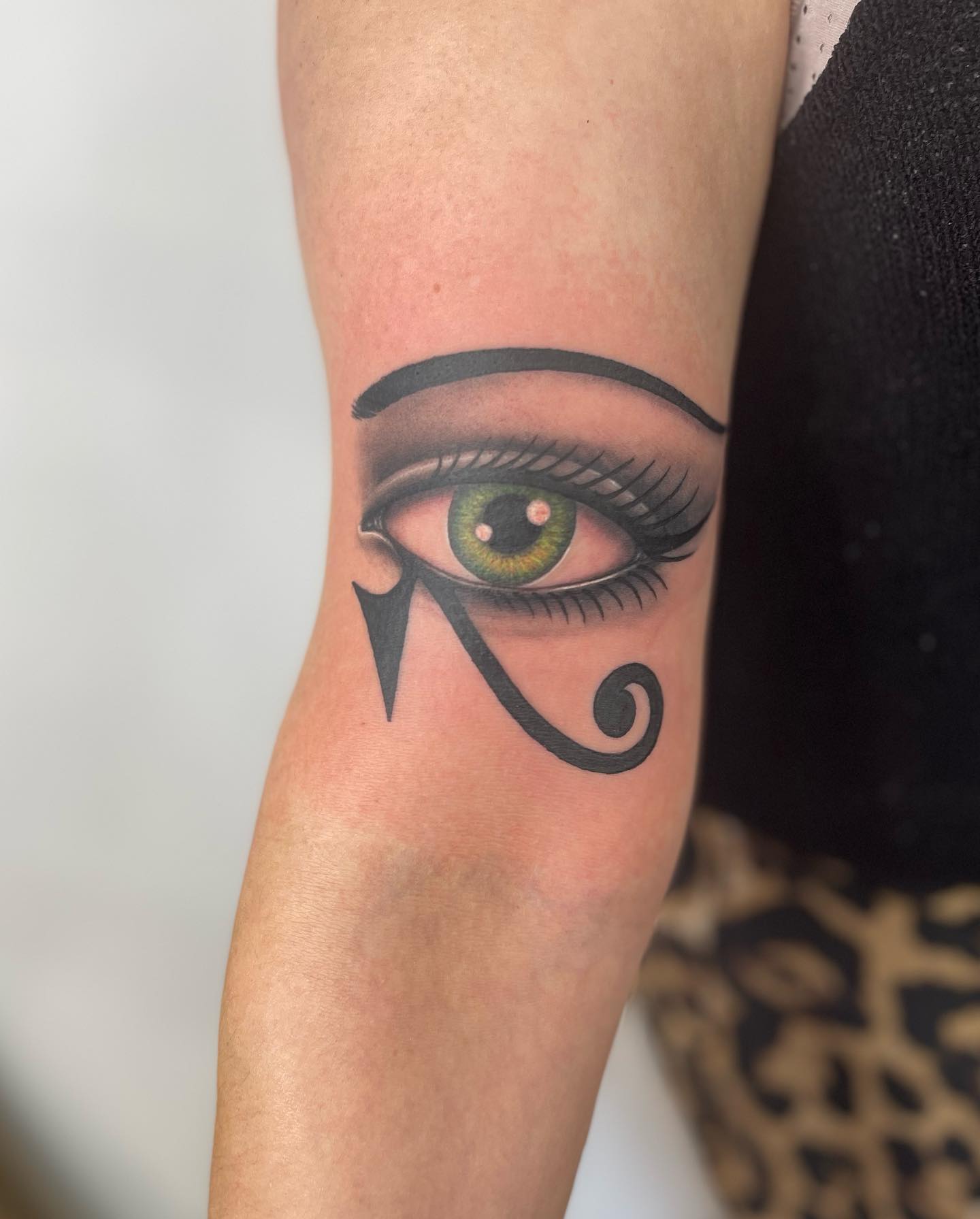 Realistic Green Eye Of Horus Tattoo