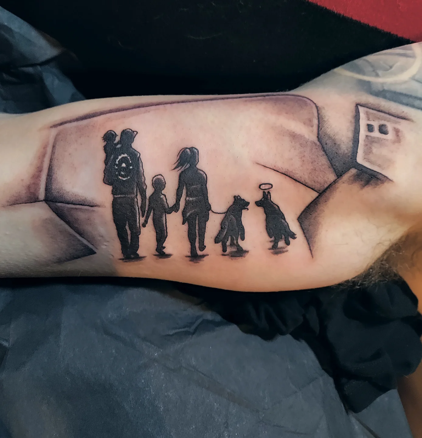 Family and Pets Silhouette Tattoo family tattoos tattoo