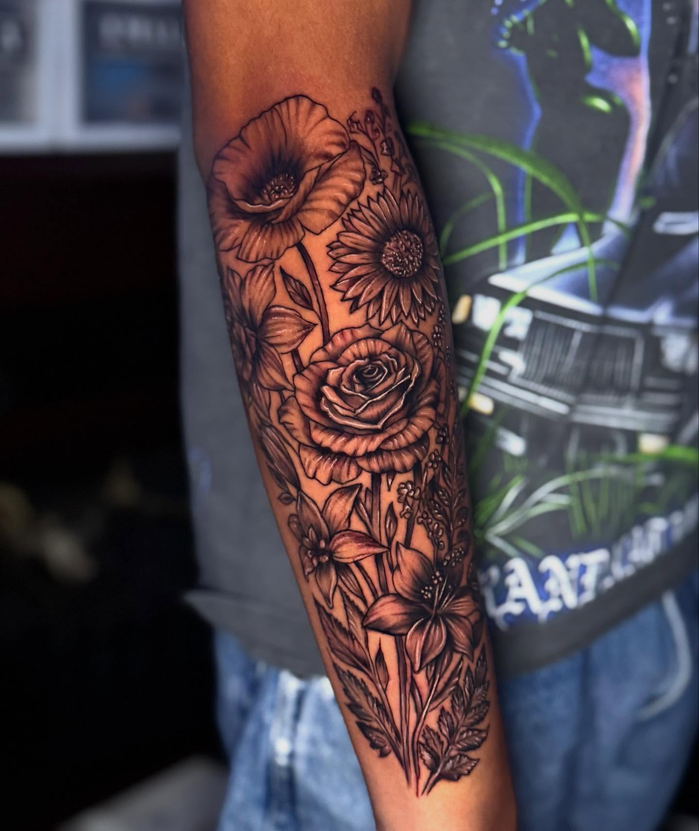 Family Birth Flowers Forearm Tattoo family tattoos for men tattoo