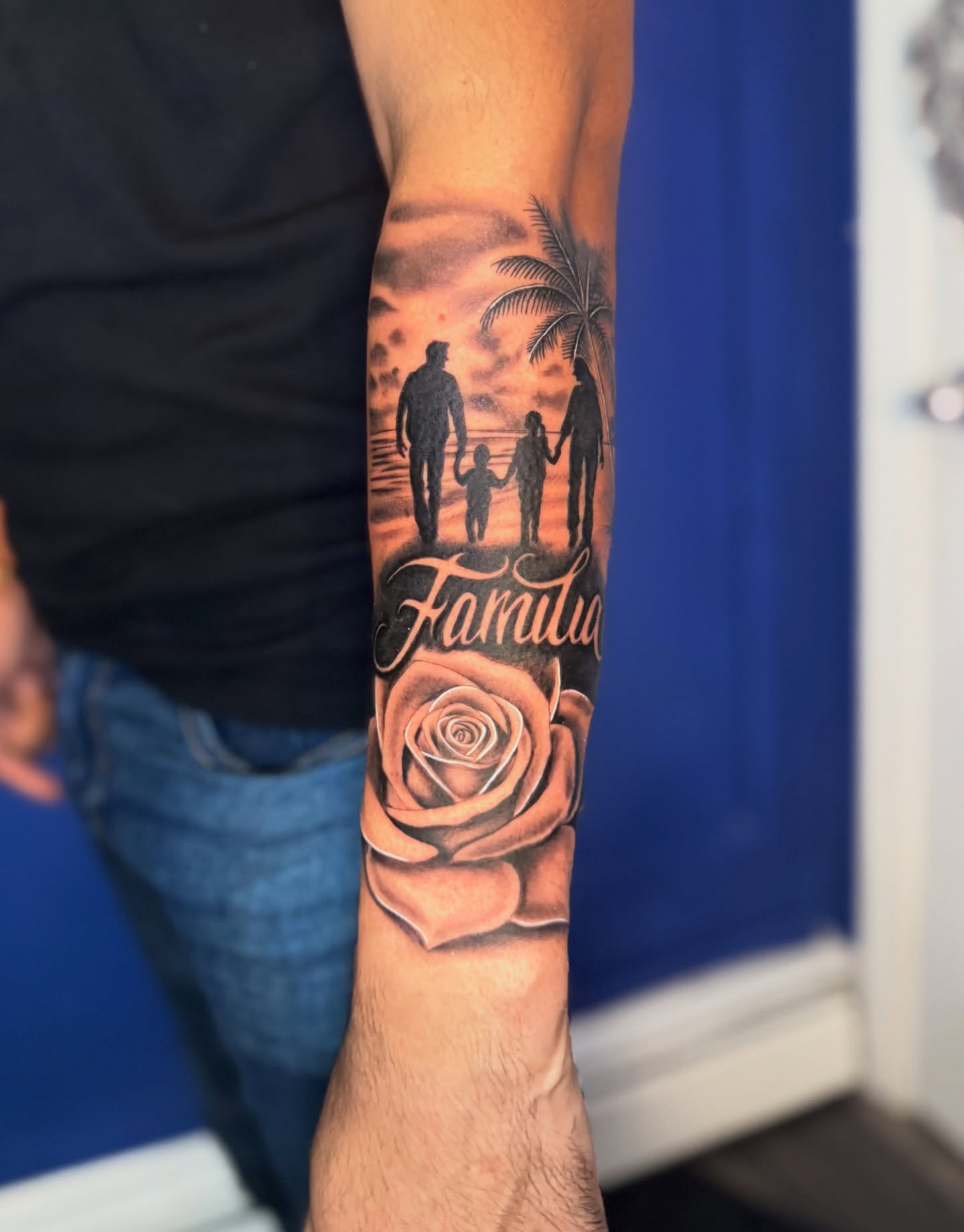 Family Sunset Silhouette Tattoo family tattoos for men tattoo