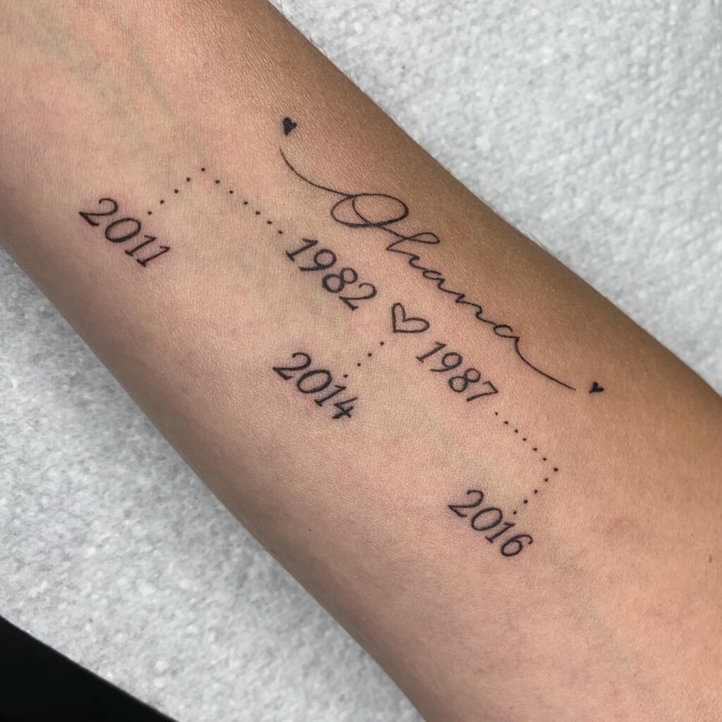 Butterfly Memorial Date Tattoo date tattoos tattoo