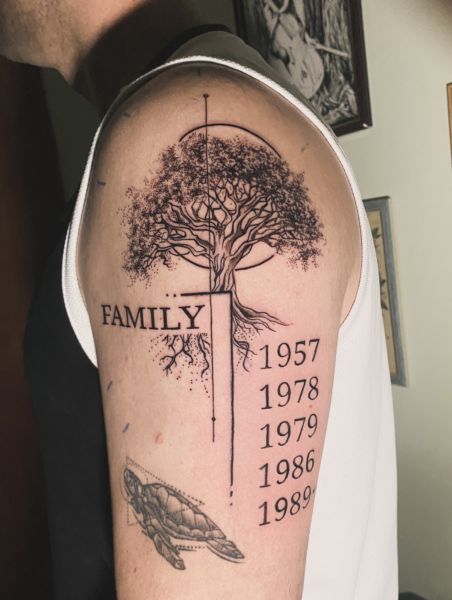 Family Tree and Birth Years Tattoo family tattoos for men tattoo