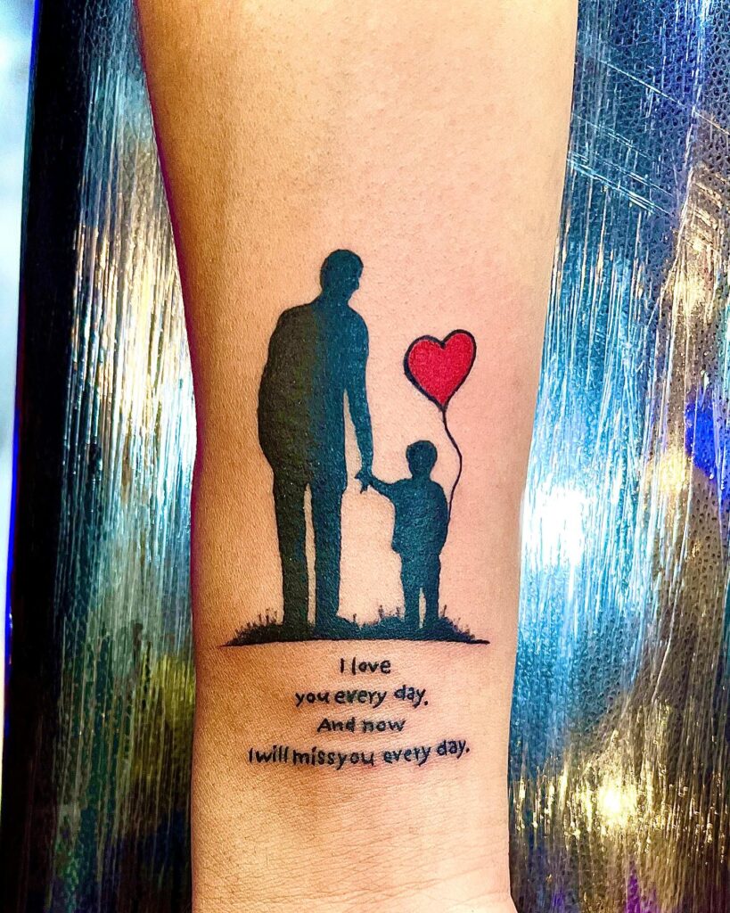 Father and Child Memorial Tattoo dad tattoo ideas tattoo