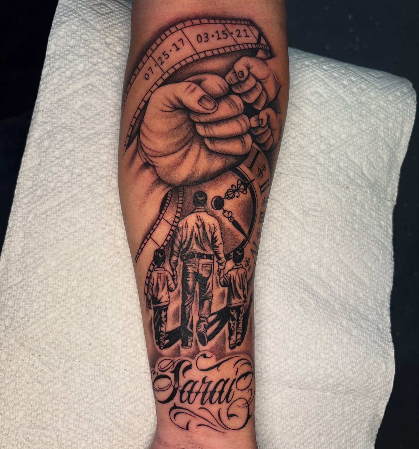 Father and Children Hand Hold Tattoo family tattoos for men tattoo