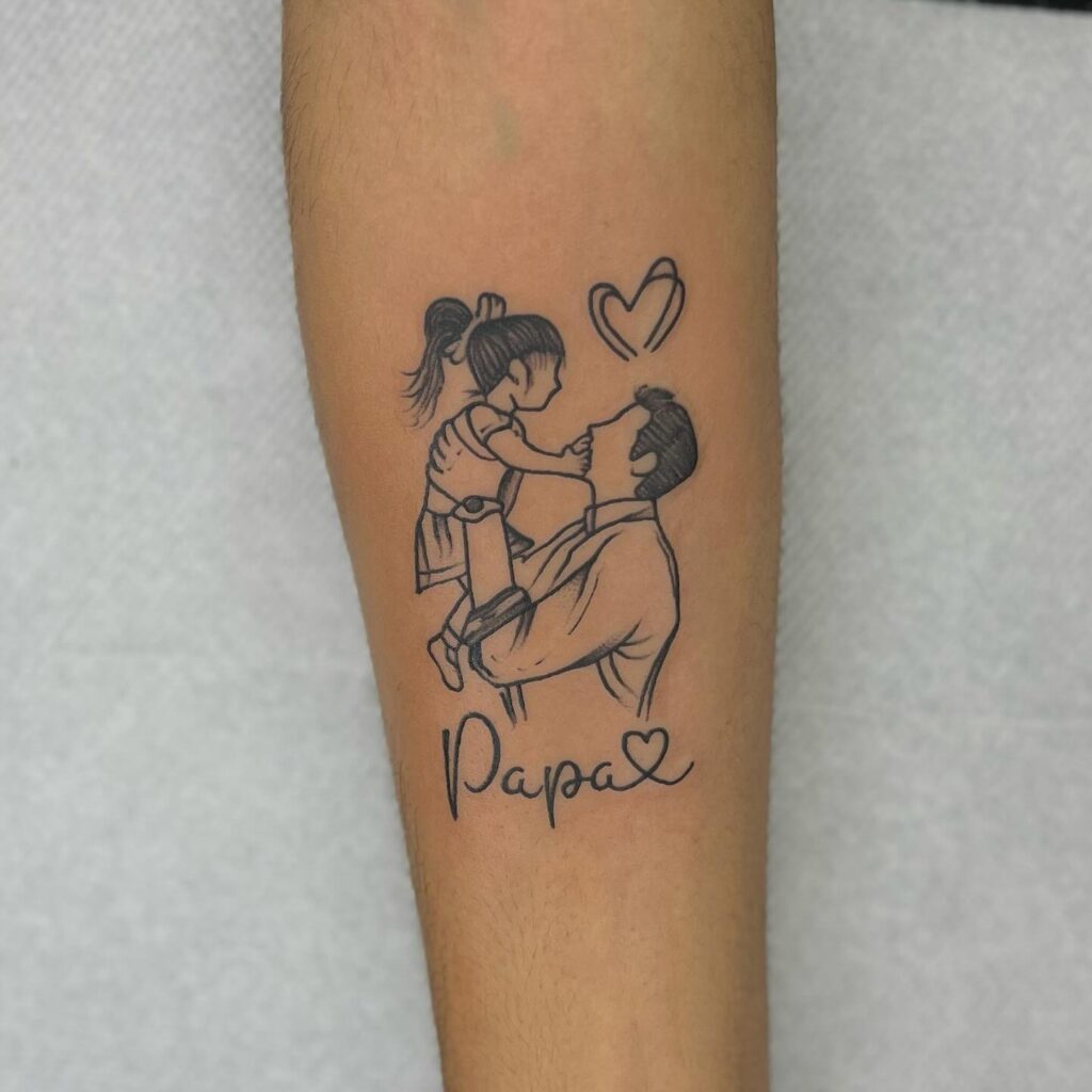 Father and Daughter Joyful Lift Tattoo father daughter tattoos tattoo