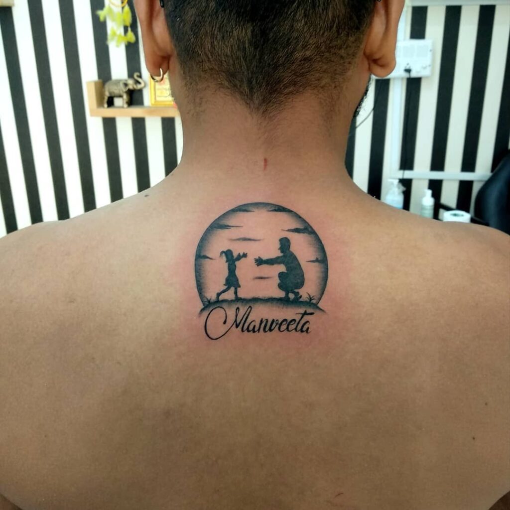 Father and Daughter Silhouette Tattoo father daughter tattoos tattoo