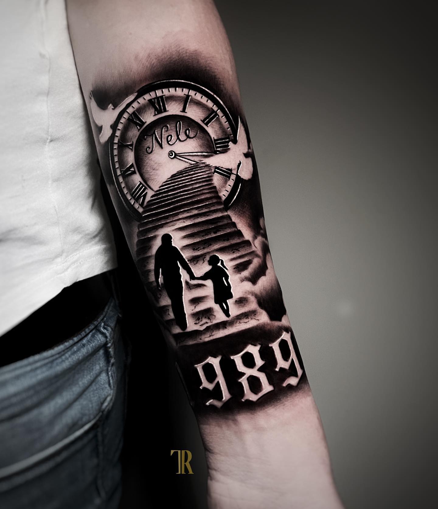 Father and Daughter Portrait Tattoo father daughter tattoos ideas tattoo