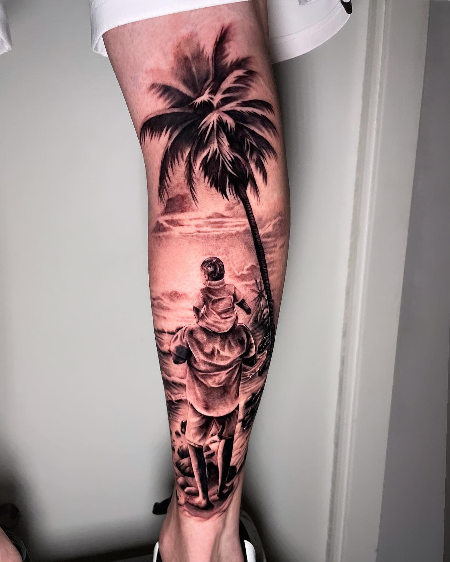 Father and Son Beach Adventure Tattoo father and son tattoos tattoo