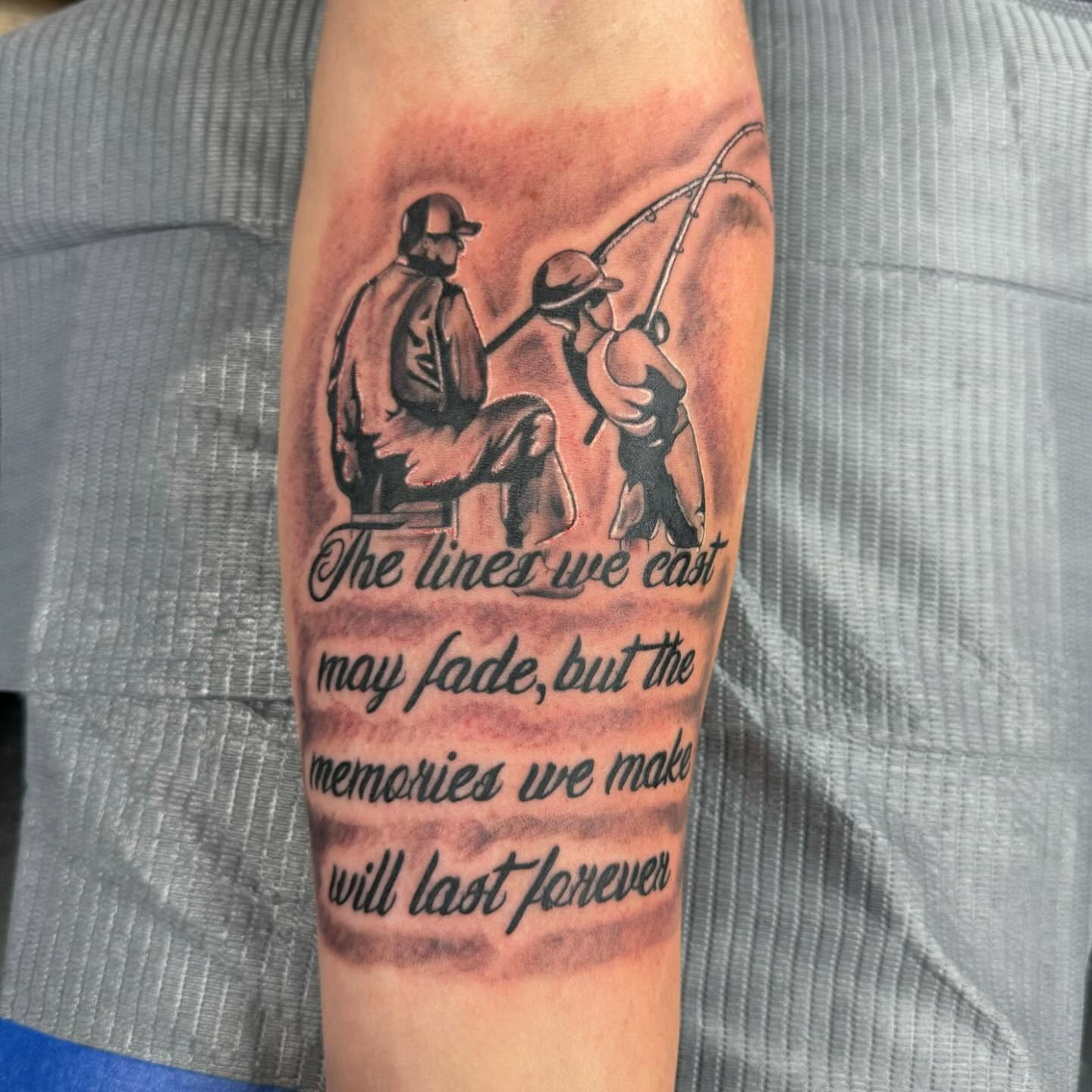 Father and Son Fishing Memories Tattoo father and son tattoos tattoo