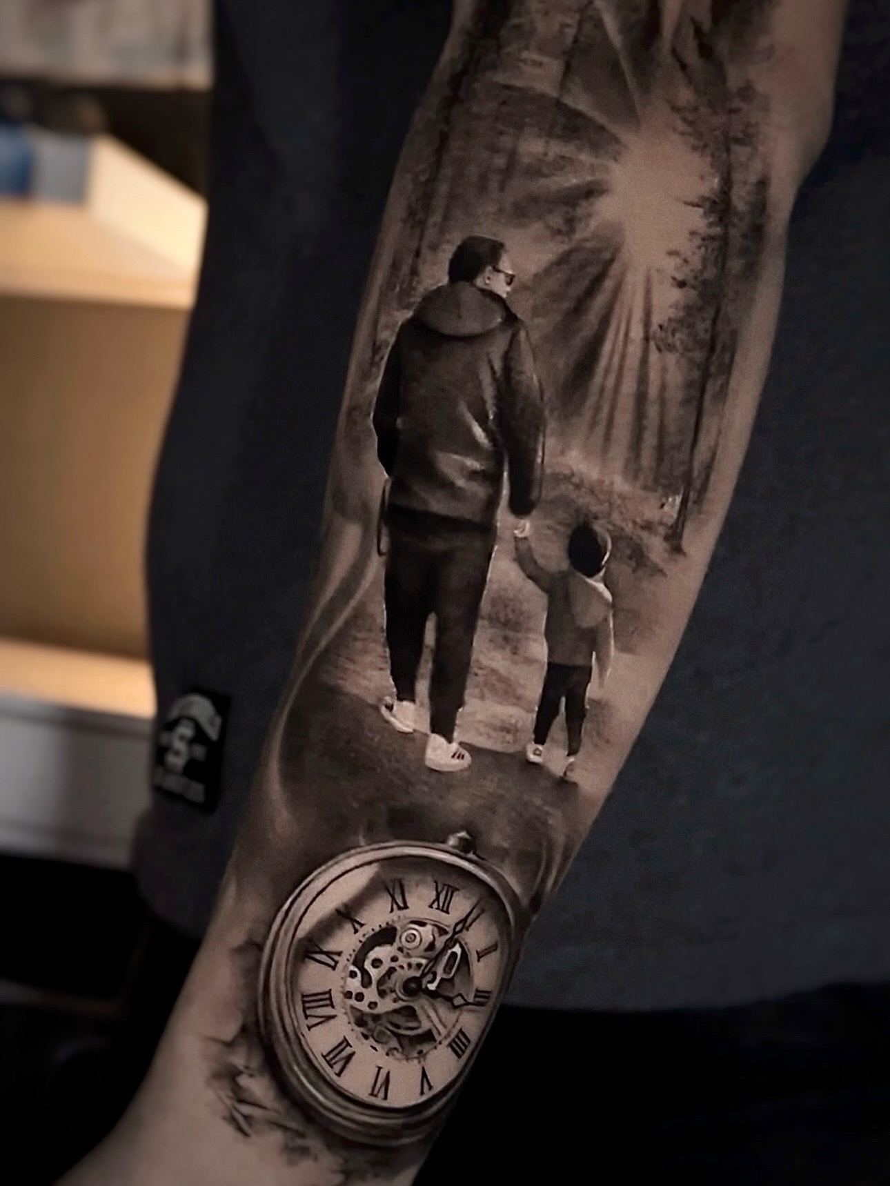 Father and Son Walking Through Life Tattoo father and son tattoos tattoo
