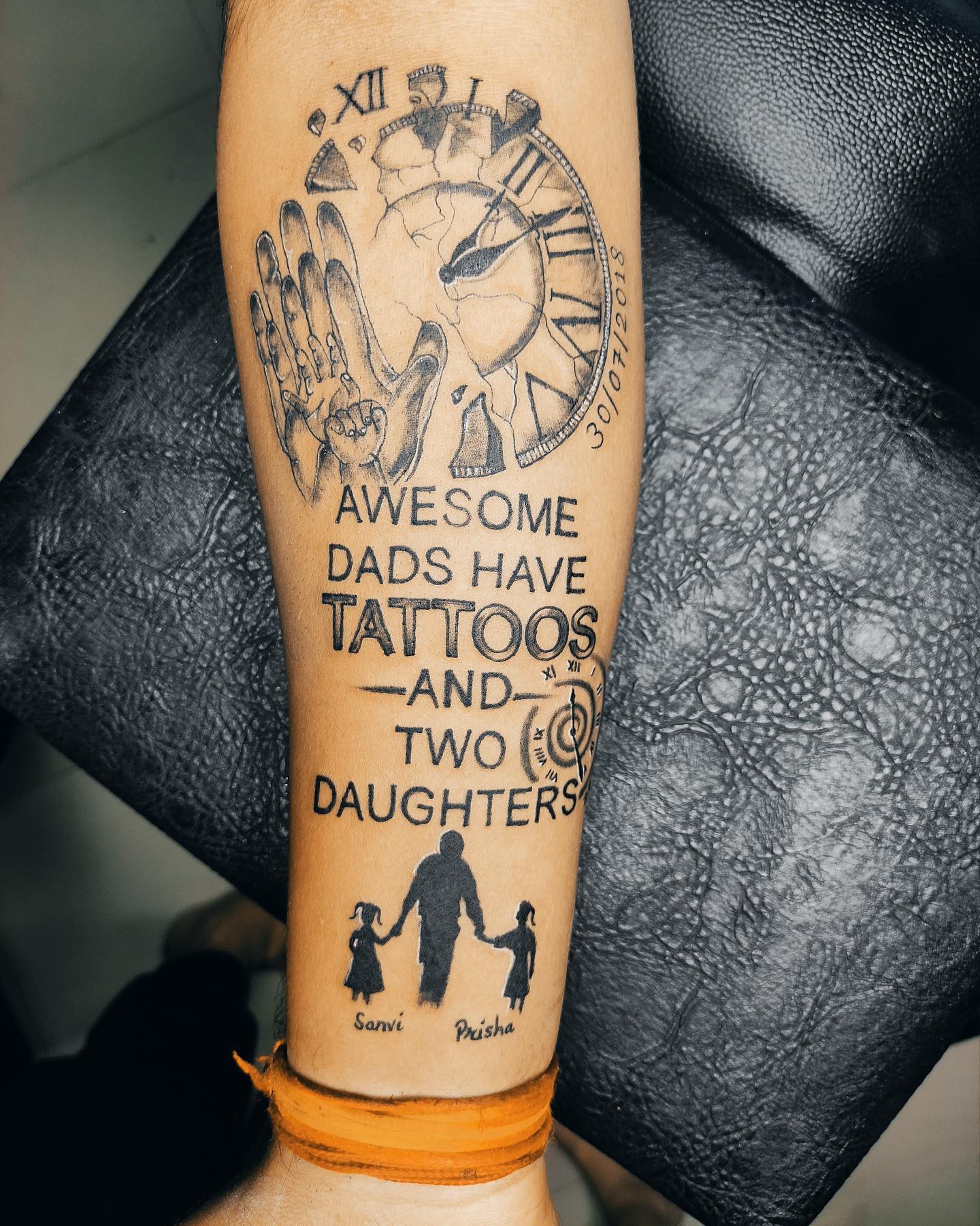 Dad’s Angel Father and Daughter Tattoo father daughter tattoos ideas tattoo