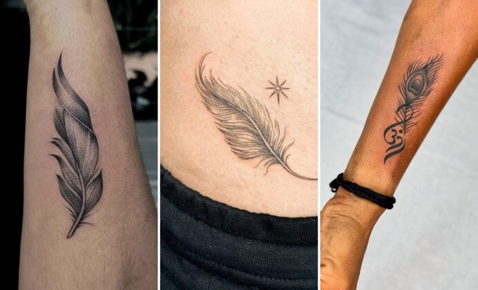 15+ Graceful Feather Tattoo Ideas Symbolizing Freedom and Weightless Drift