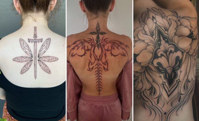 25+ Feminine Back Tattoo Ideas Celebrating Sensual Elegance and Symmetry