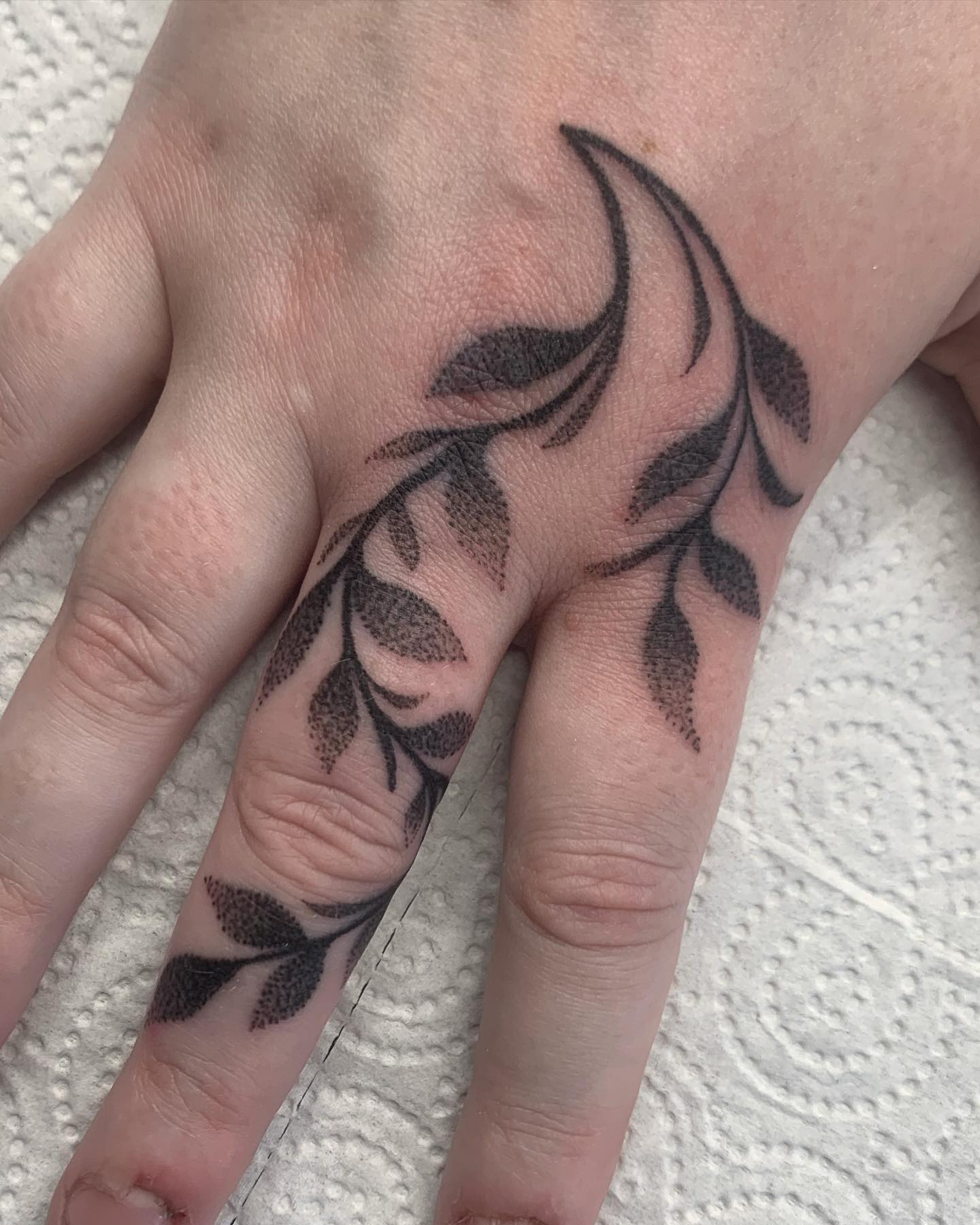 Botanical Hand Fern Tattoo