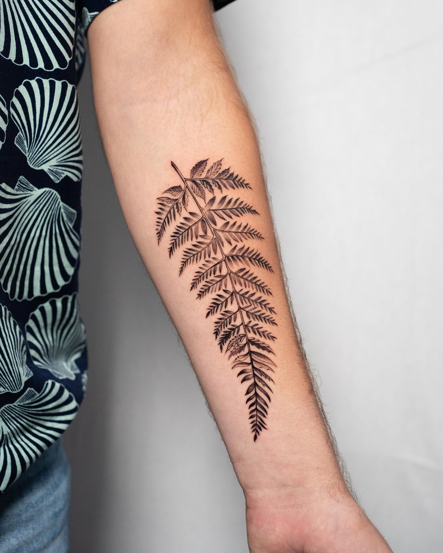 Layered Fern Branch Tattoo