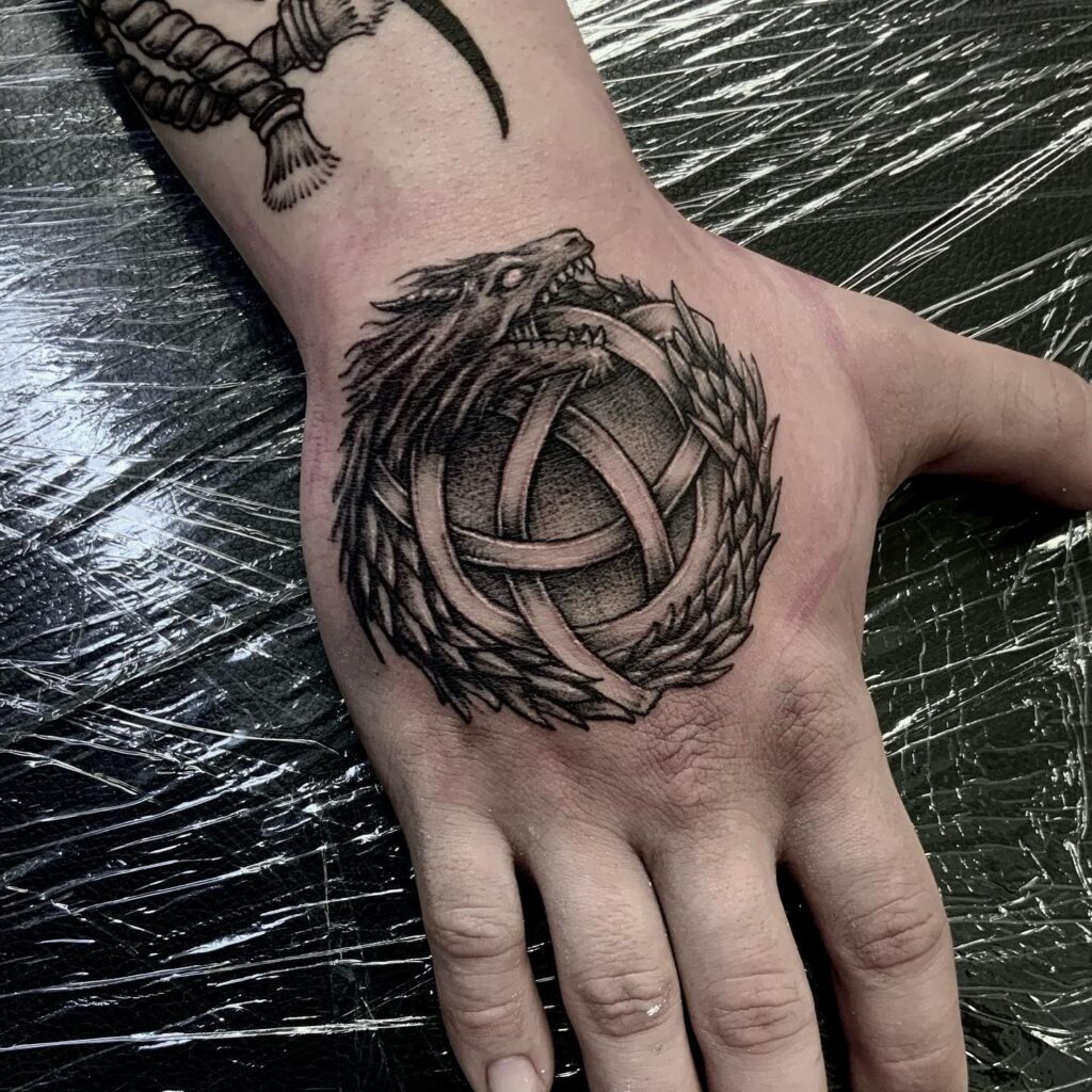 Dual-Headed Infinity Dragon Ouroboros Tattoo