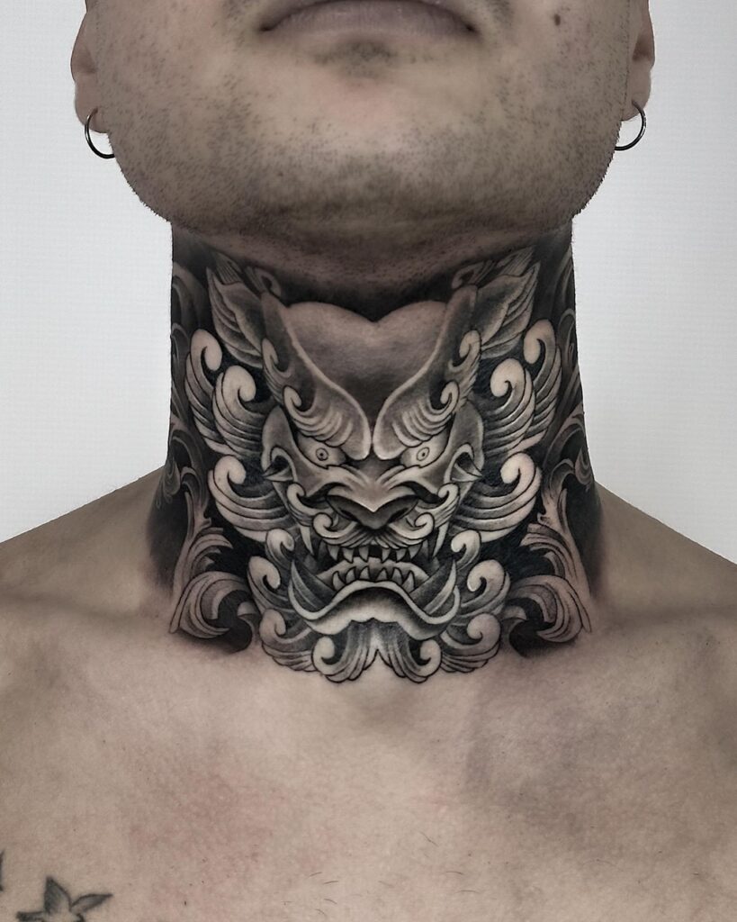 Sacred Heart Neck Tattoo