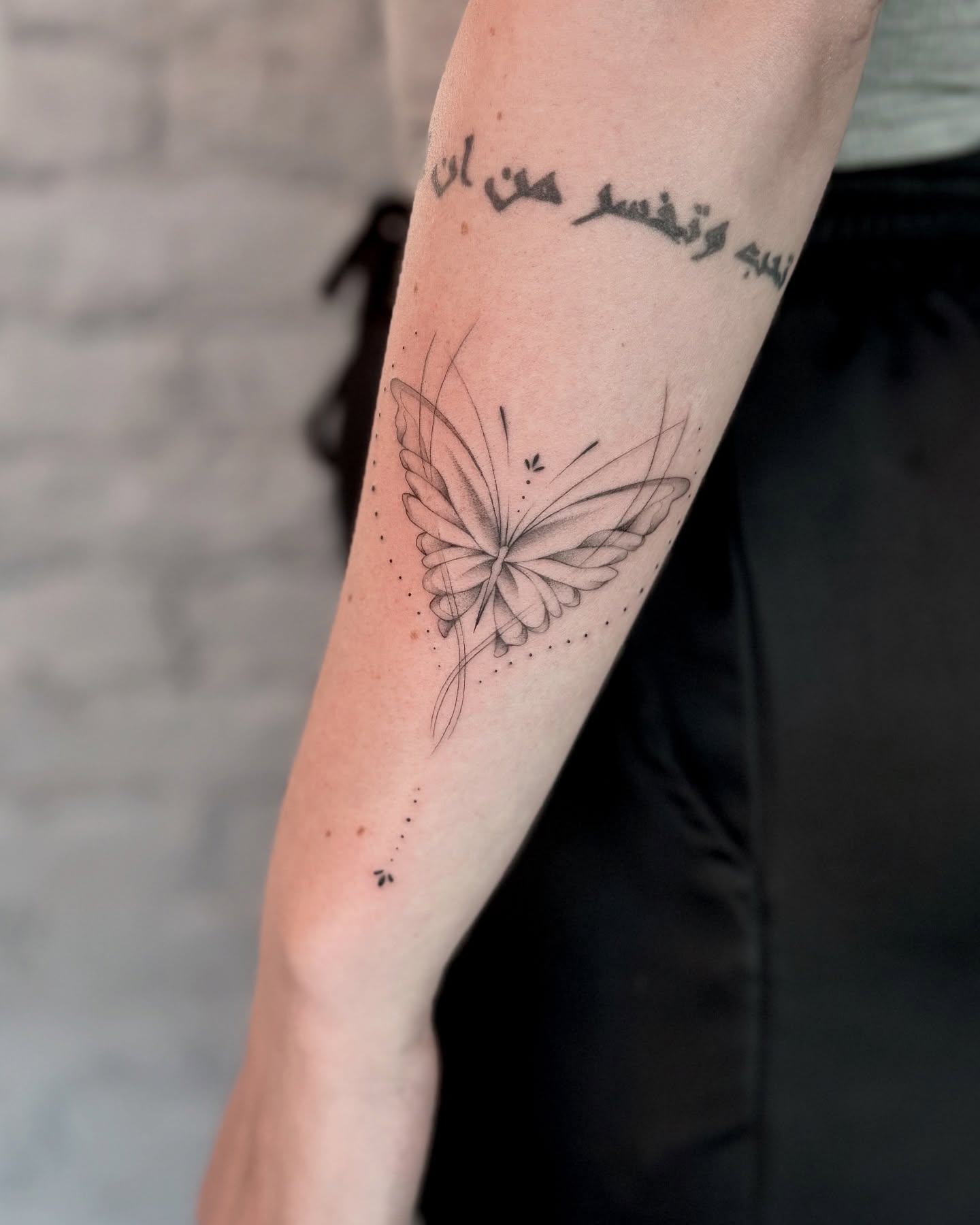 Fine Line Butterfly Forearm Tattoo butterfly tattoos designs tattoo