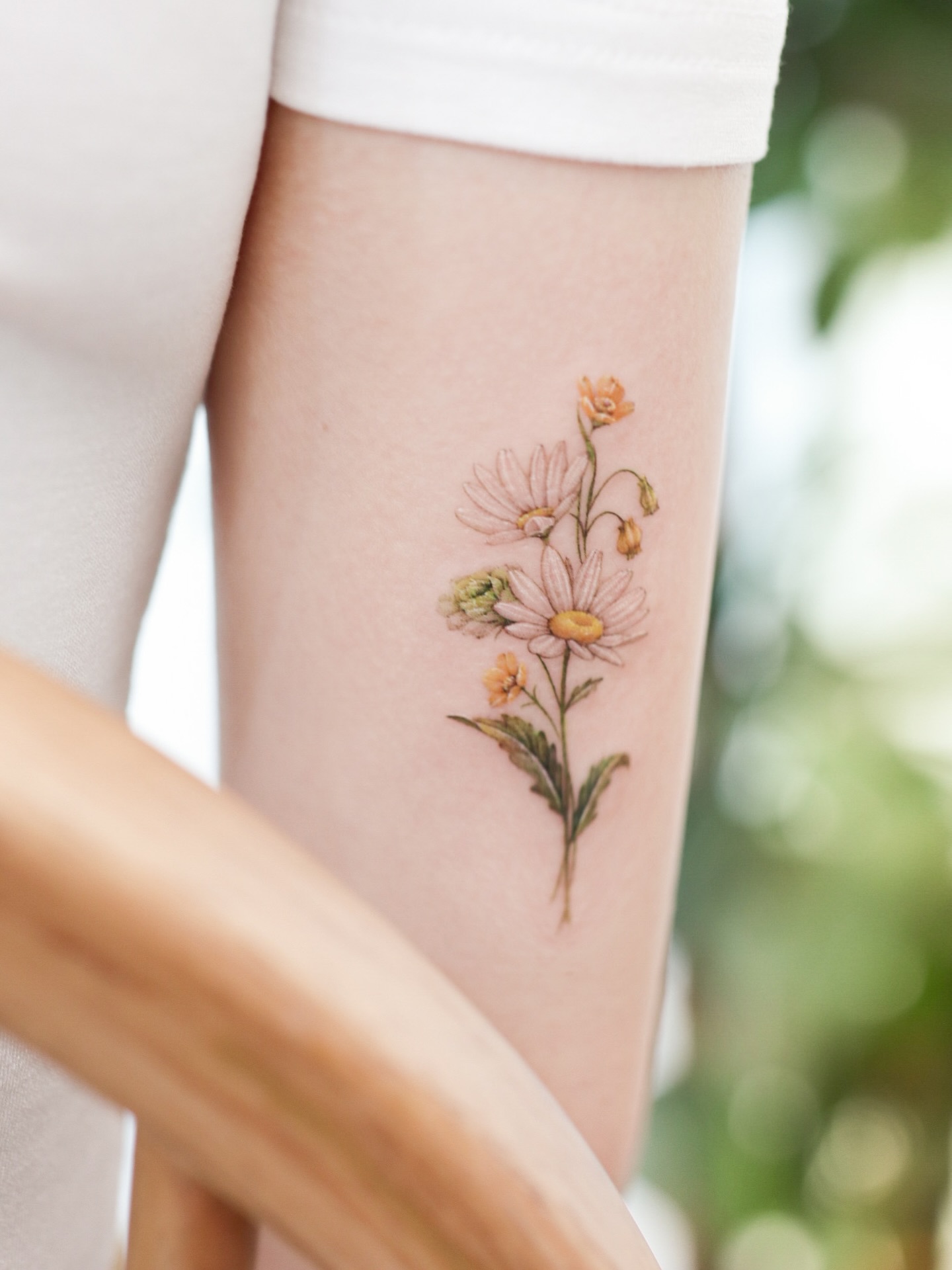 Black and Gray Daisy Flower Tattoo daisy tattoo ideas tattoo