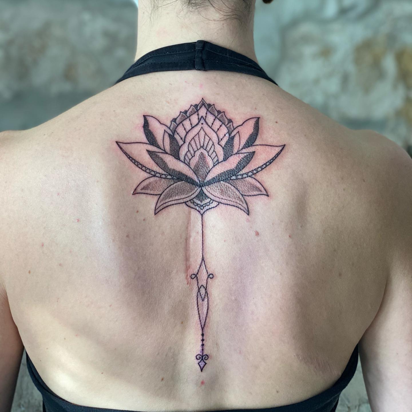 Fine Line Lotus Mandala Tattoo lotus mandala tattoo ideas tattoo