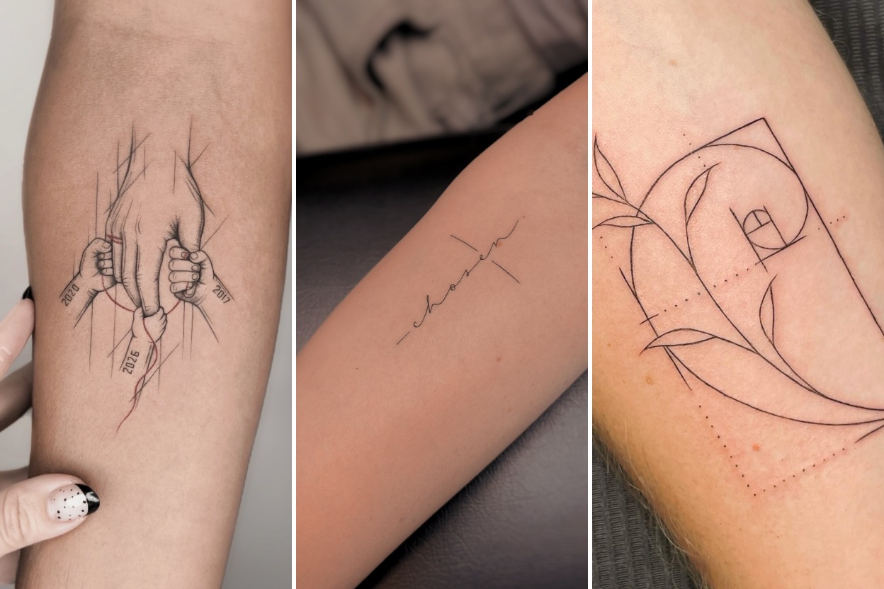 Aesthetic fine line tattoo ideas with meaning and delicate ink ideas collage
