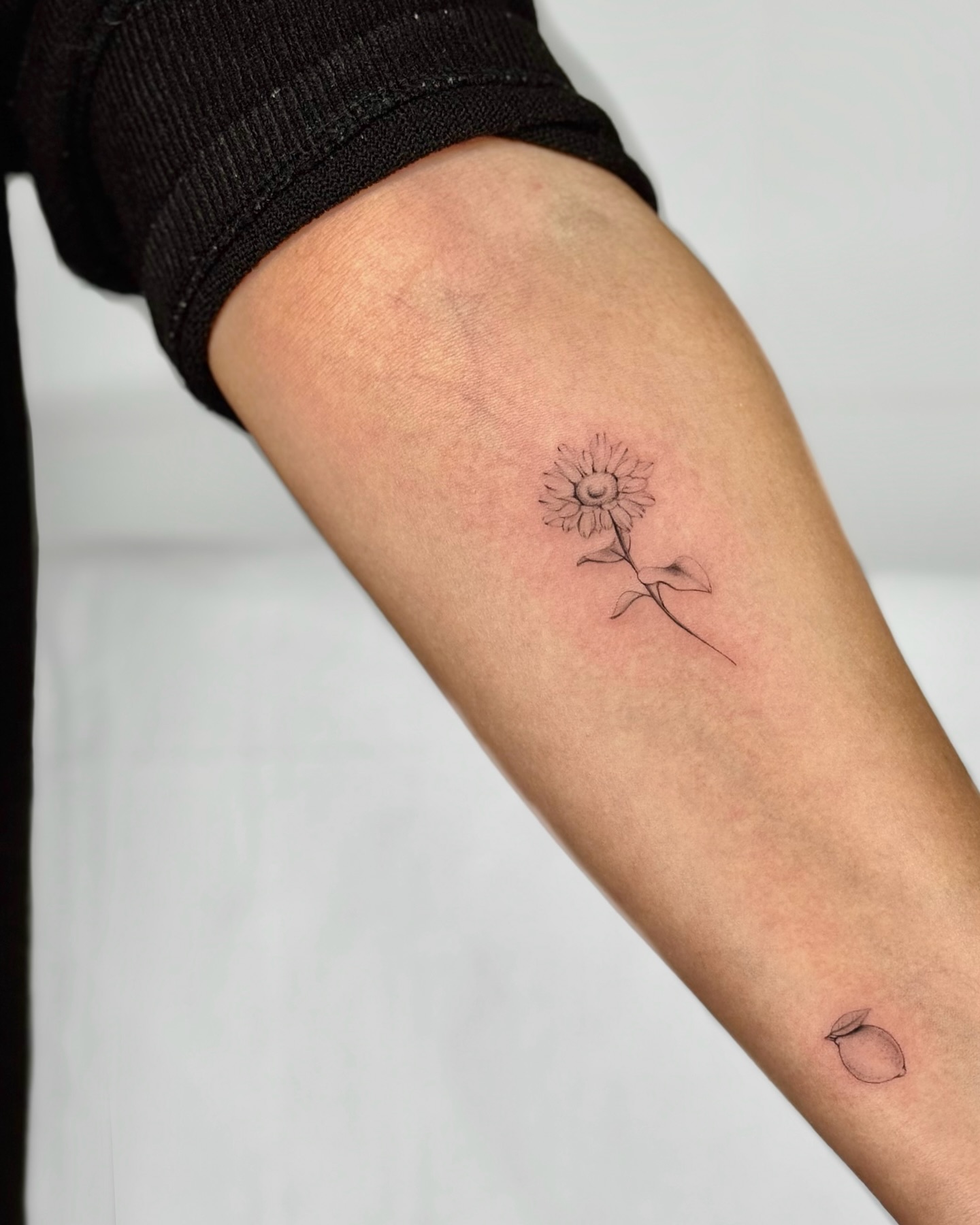Fine Line Wild Sunflower Tattoo small sunflower tattoos ideas tattoo