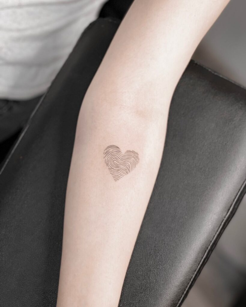 Heart-Shaped Fingerprint Tattoo for Best Friends fingerprint tattoos tattoo