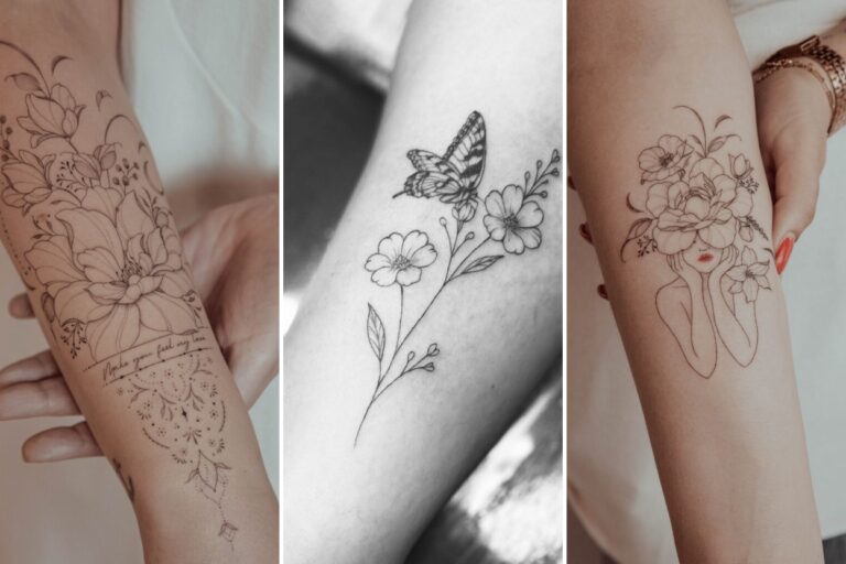 Aesthetic fineline tattoo ideas and delicate ink ideas collage