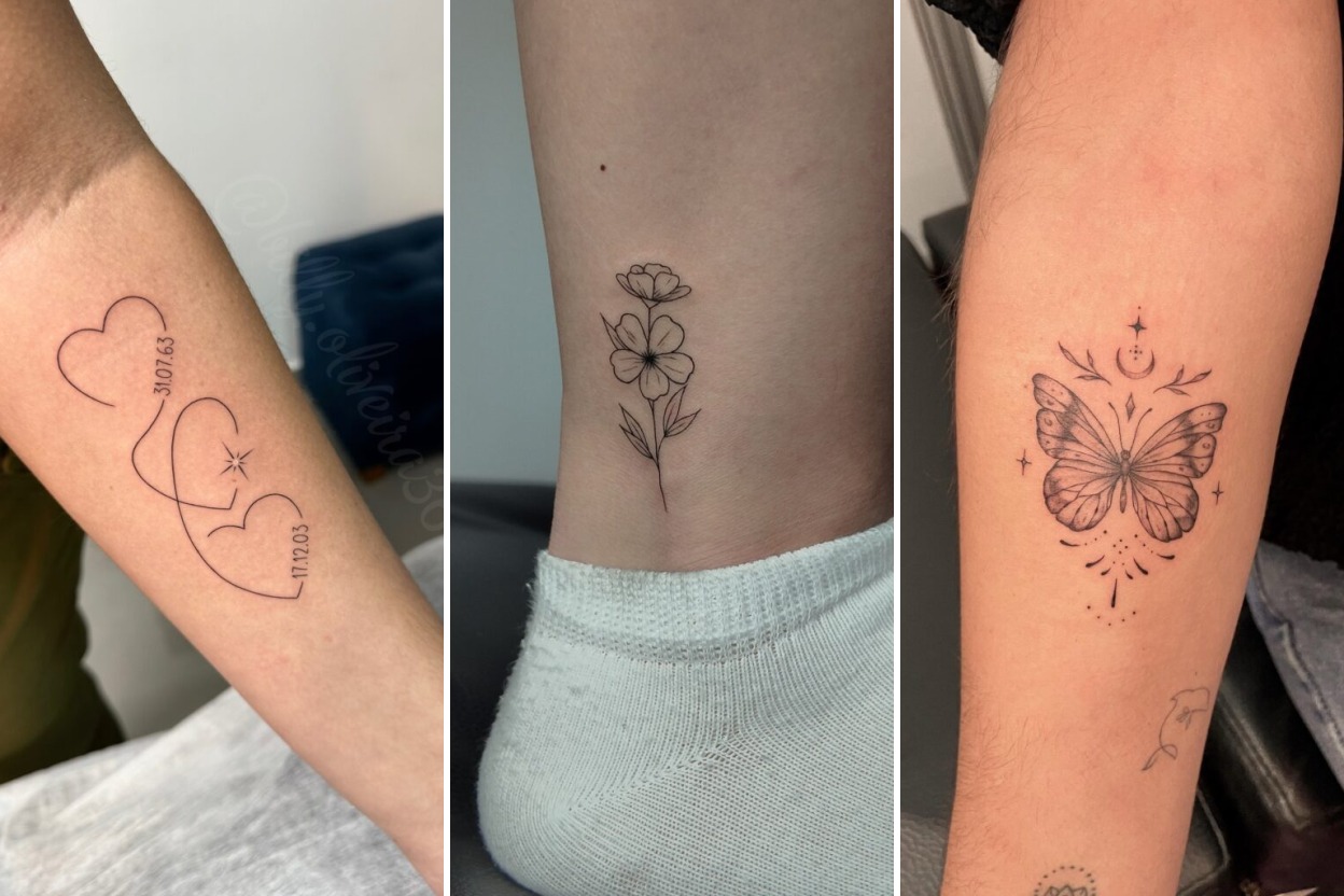 Aesthetic fineline tattoo ideas and delicate ink ideas collage