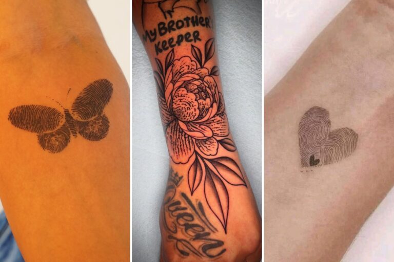 Aesthetic fingerprint tattoos ideas and delicate ink ideas collage