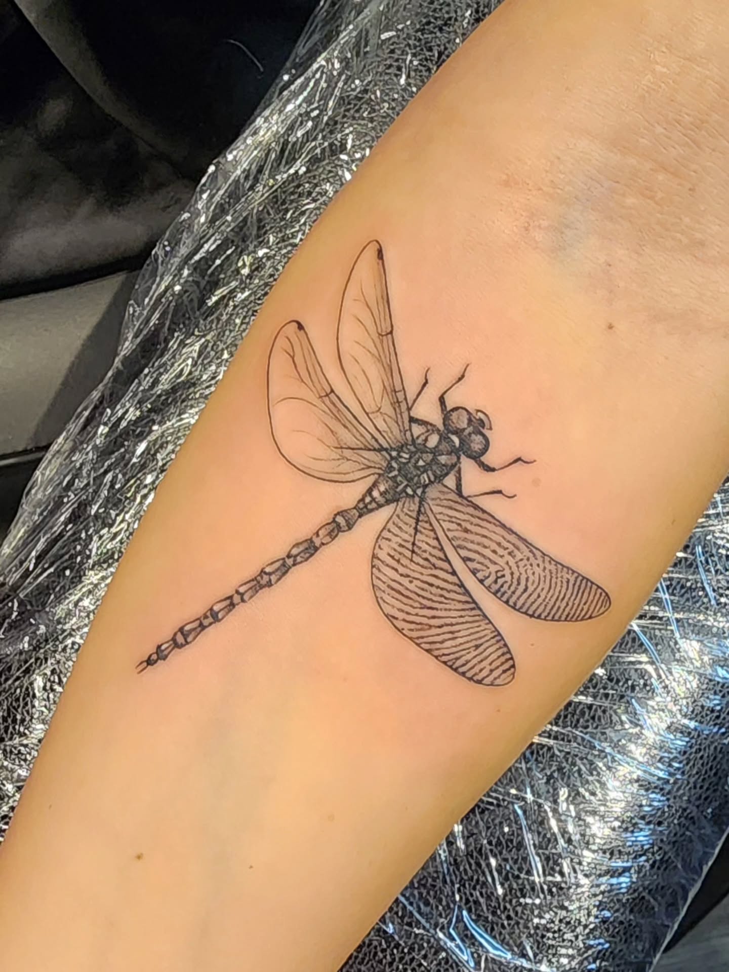 Fingerprint Dragonfly Tattoo