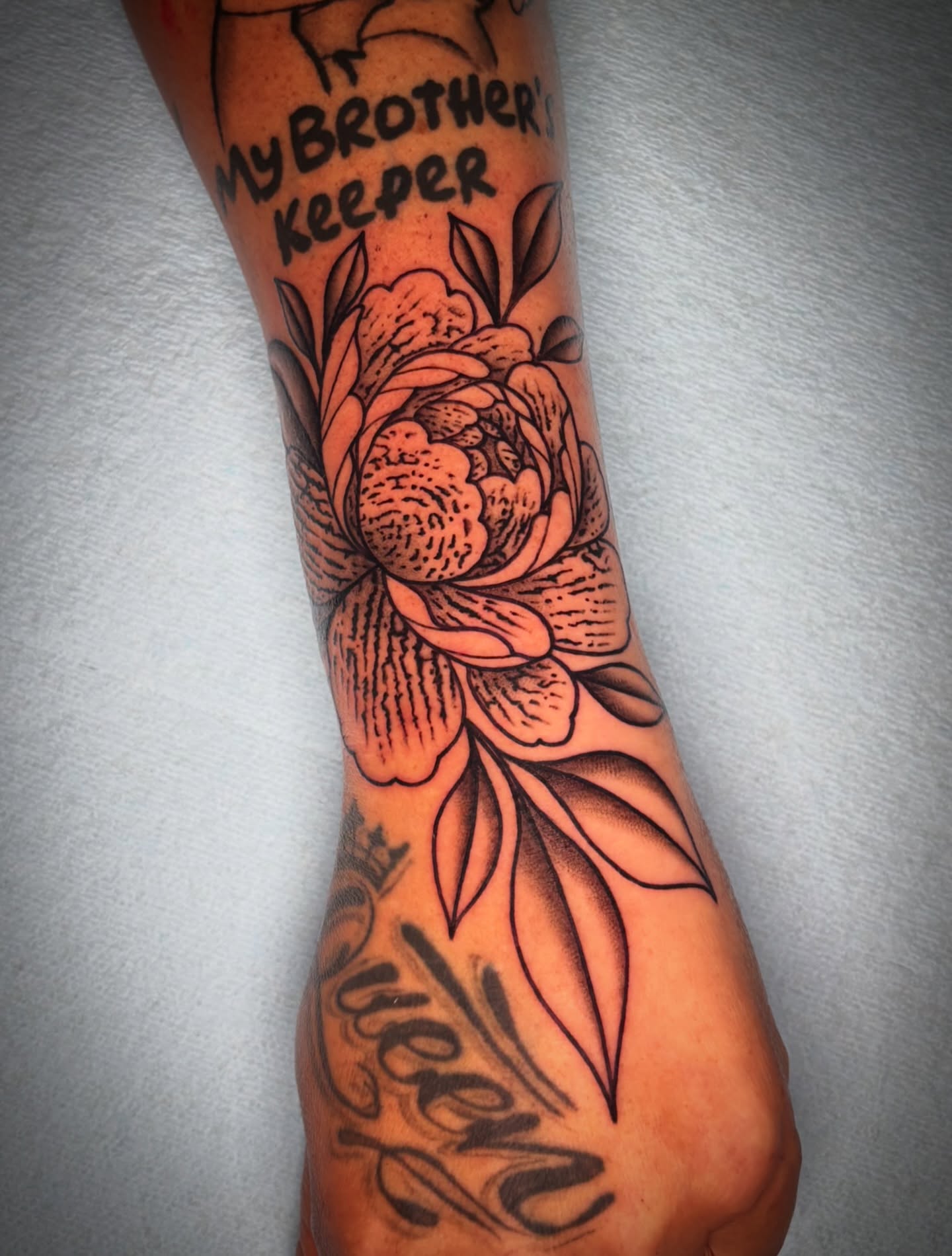 Floral Brother Keeper Tattoo