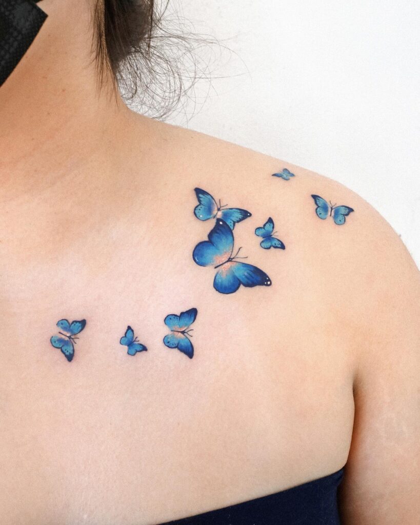 Delicate Wildflower Shoulder Tattoo
