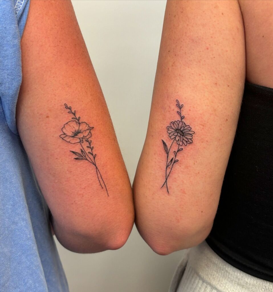 Floral Bond sisters tattoos tattoo