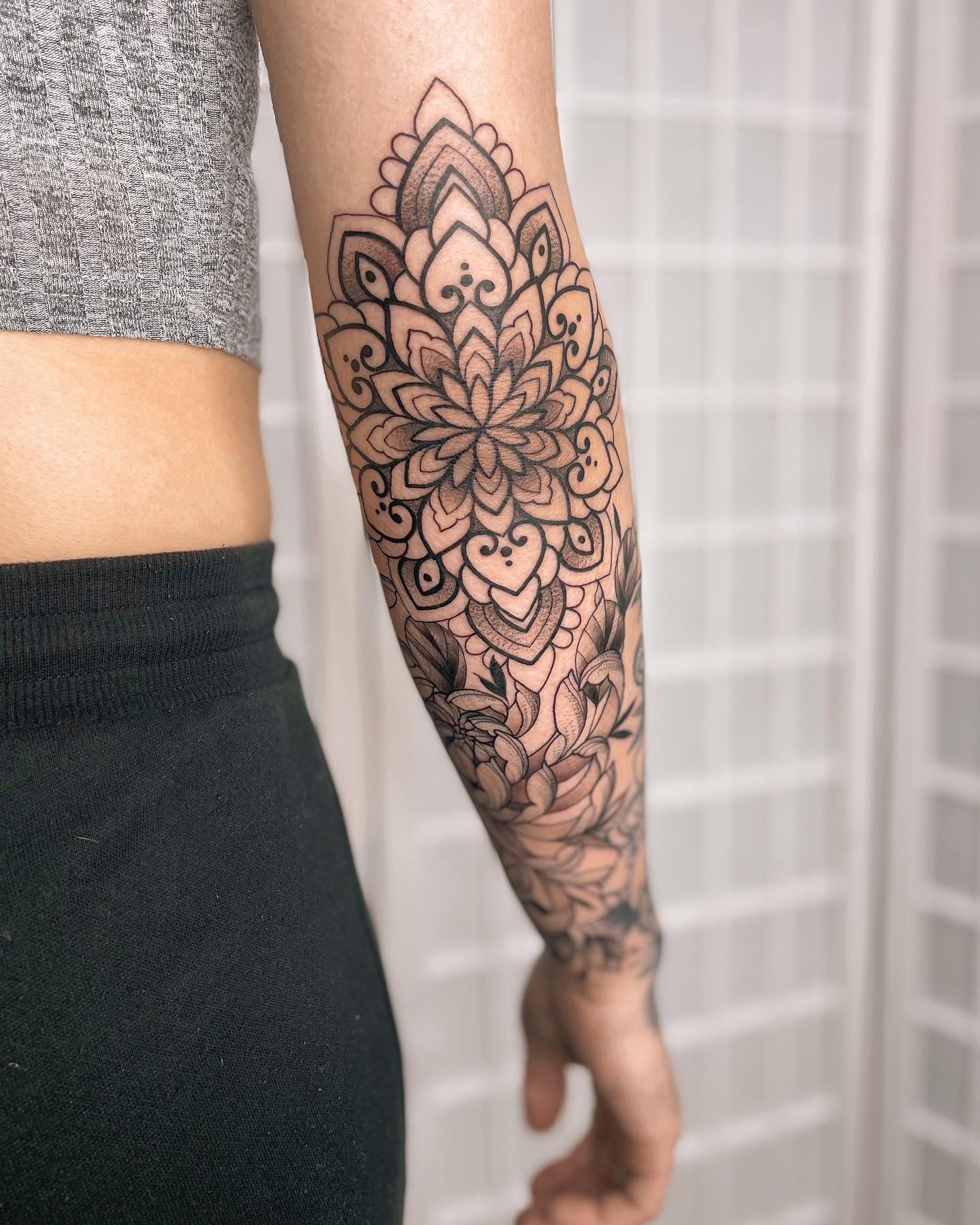 Floral Forearm Mandala Tattoo mandala tattoo ideas tattoo