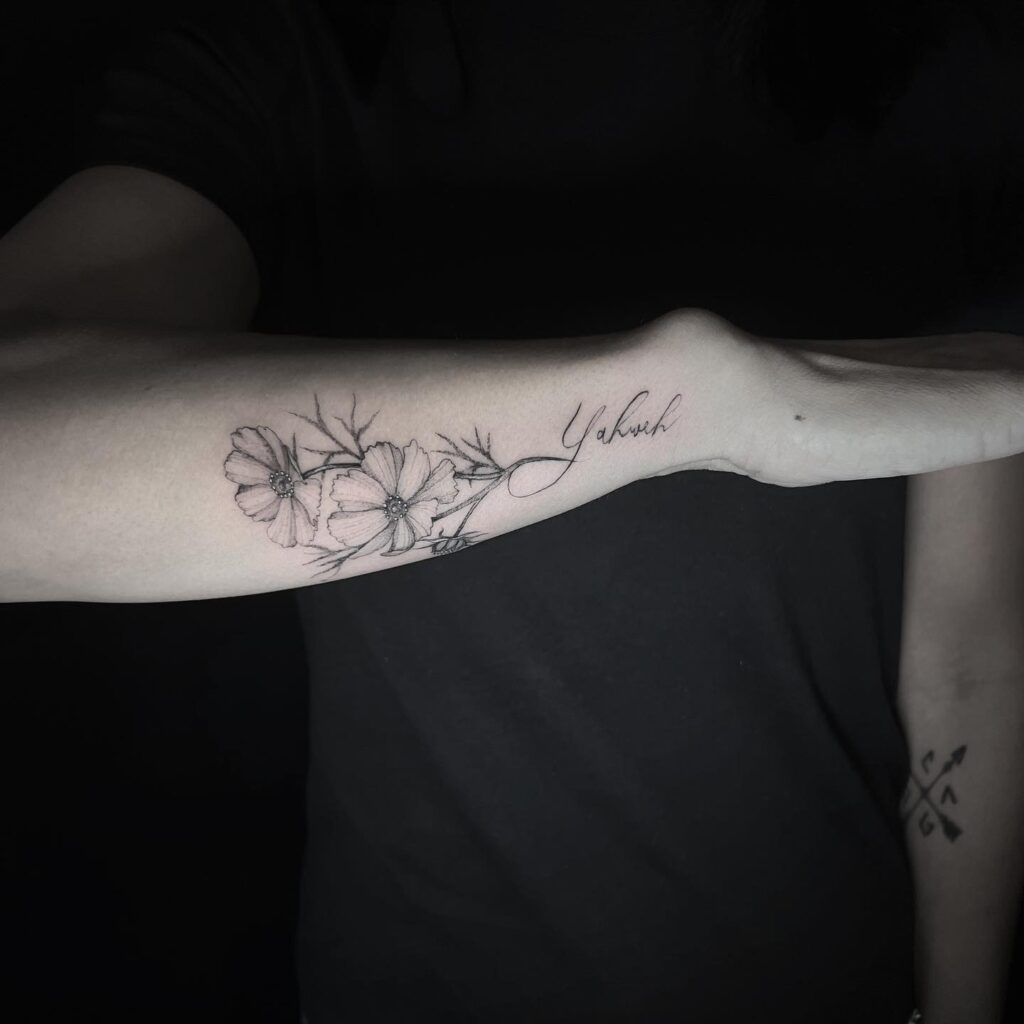 Faith in Bloom: YHWH Floral Tattoo yhwh tattoos tattoo