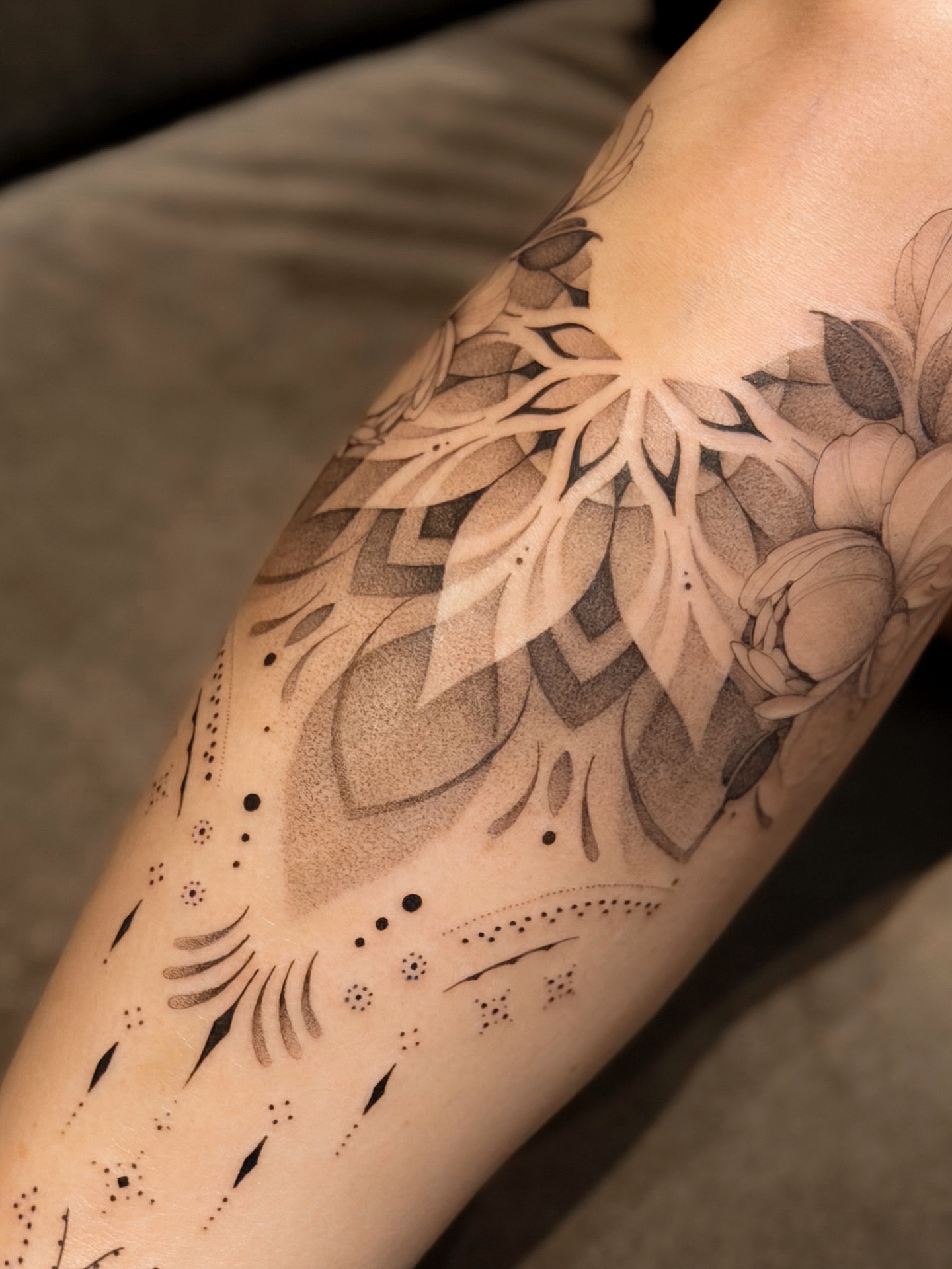 Floral Half Mandala Tattoo mandala tattoo ideas tattoo